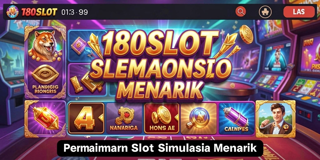 Tampilan gameplay menarik dari 180SLOT yang penuh warna.