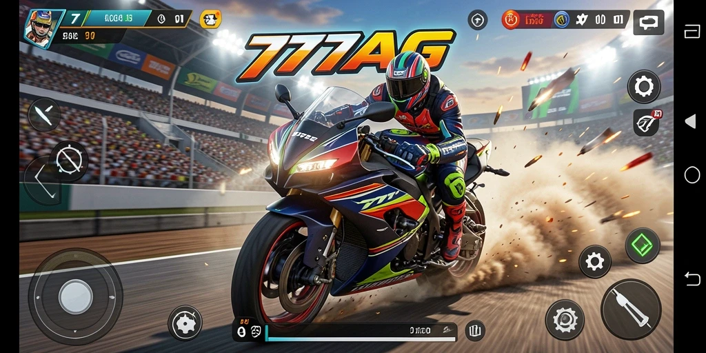 Gameplay seru balapan motor yang mendebarkan.