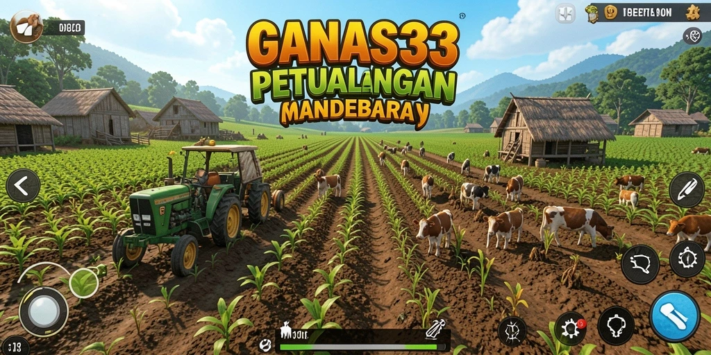 Screenshot gameplay yang menunjukkan aktivitas bertani yang seru.
