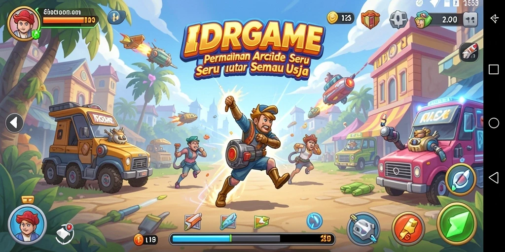 Tampilan gameplay Arcade IDRGAME yang seru dan penuh aksi.