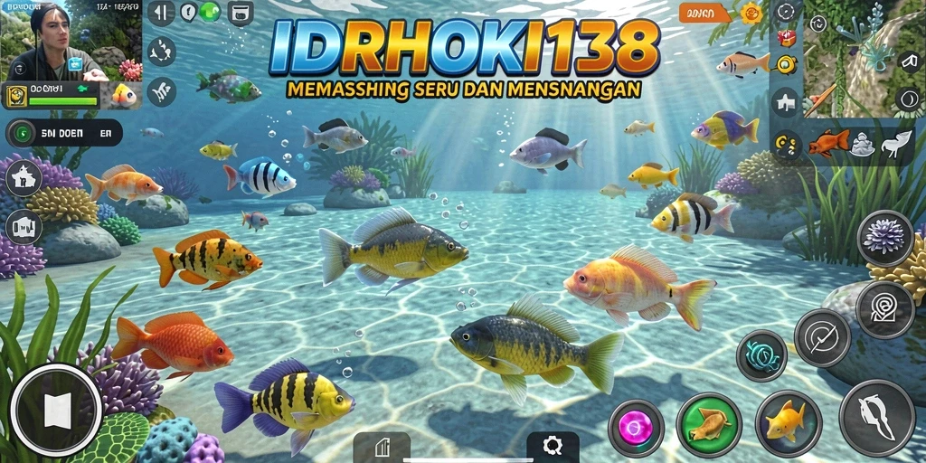 Screenshot gameplay IDRHOKI138 menampilkan momen memancing yang menegangkan.