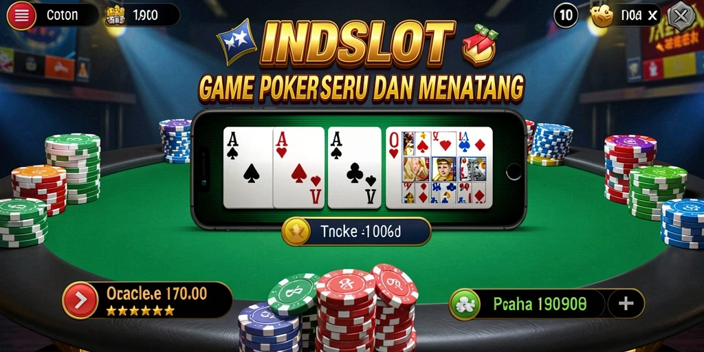 Screenshot gameplay INDSLOT yang menampilkan keseruan bermain poker.