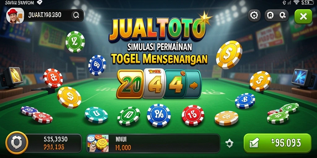 Screenshot menunjukkan gameplay seru JUALTOTO dengan antarmuka yang menarik.