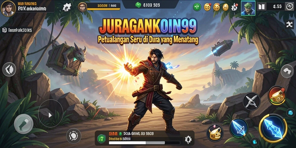 Tampilan gameplay menakjubkan dari JURAGANKOIN99 yang menampilkan petualangan seru.
