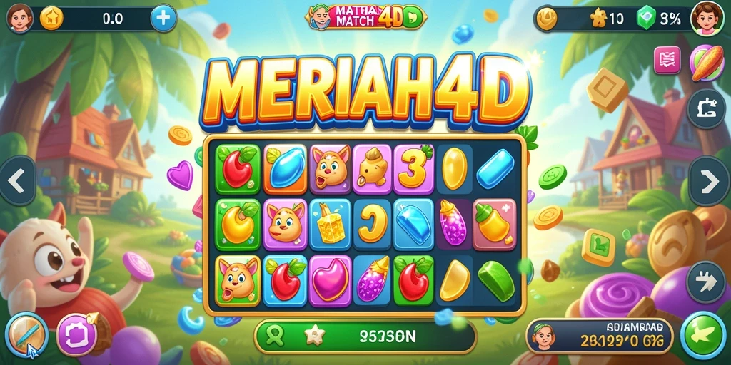 Tampilan gameplay seru dari MERIAH4D dalam genre Match-3.