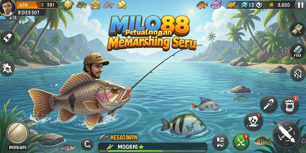 Tampilan gameplay <strong>MILO88</strong> yang menarik dengan aktivitas memancing.