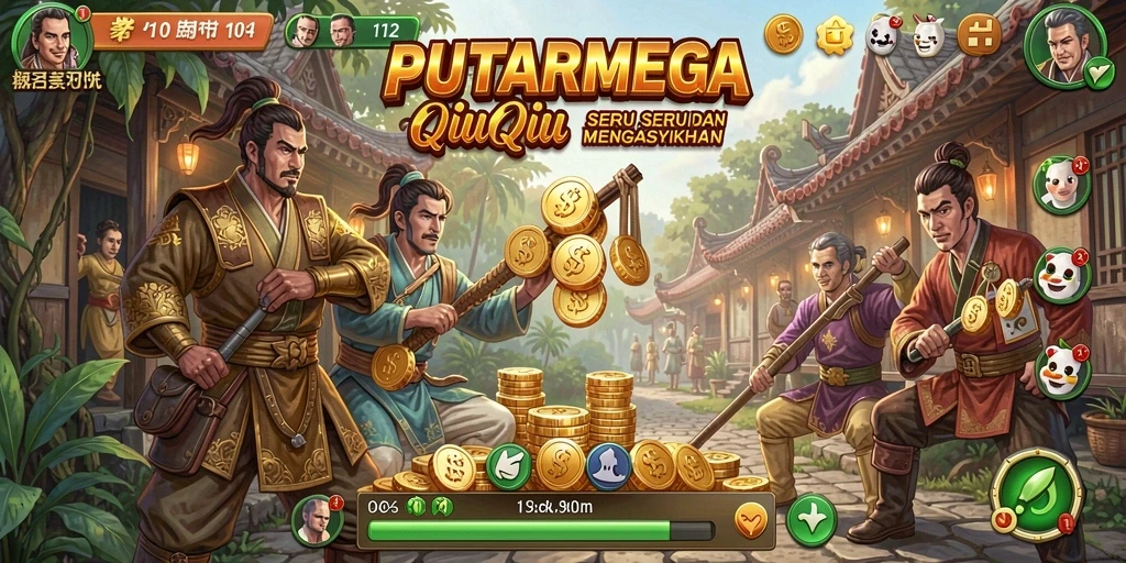Gameplay seru PUTARMEGA dengan pengaturan kartu QiuQiu.