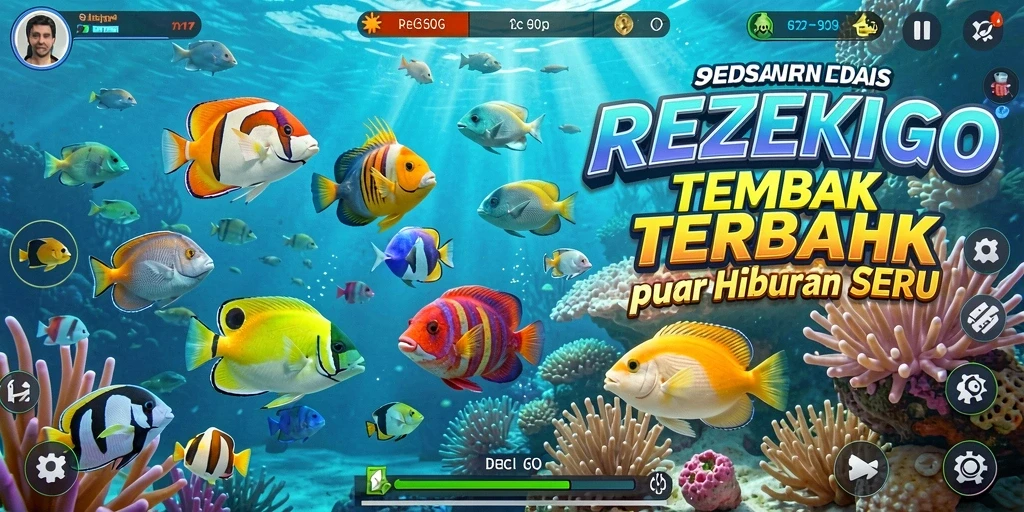 Tangkapan layar gameplay seru dari REZEKIGO saat menembak ikan.