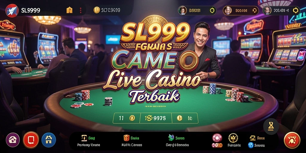 Screenshot utama SL999 yang menampilkan dealer langsung dan gameplay yang mendebarkan.