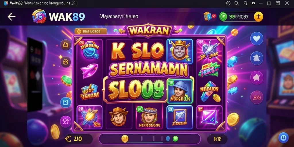Tampilan gameplay seru dari WAK89 dengan gulungan slot yang berputar.
