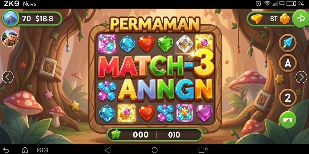 Gambaran permainan ZK9 dengan grafis cerah dan gameplay yang menyenangkan.